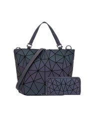 Ladies Luminous Bao Bag Geometric Women Luxury Handbag Shoulder Bag Set Folding Hand Crossbody Bag Female Purse & Purse