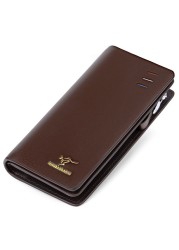 Feng leopard kangaroo clutch new men's mobile phone bag men's long wallet large capacity multi-card wallet men