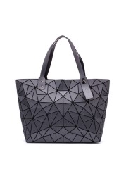 Geometric women's handbag, diamond tote bag, laser foldable shoulder bag, casual shopping bag