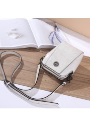 Genuine Leather Mobile Phone Cover Women Messenger Bag Cowhide 2022 Shoulder Bag Oil Wax Skin Small Square Box Purses Crossbody