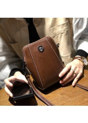 Genuine Leather Mobile Phone Cover Women Messenger Bag Cowhide 2022 Shoulder Bag Oil Wax Skin Small Square Box Purses Crossbody