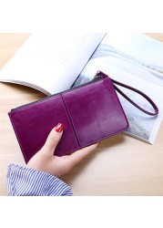 New Fashion Women Office Lady PU Leather Long Wallet Clutch Zipper Business Bag Wallet Card Holder Large Capacity Wallet