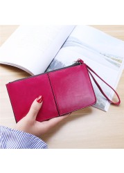 New Fashion Women Office Lady PU Leather Long Wallet Clutch Zipper Business Bag Wallet Card Holder Large Capacity Wallet