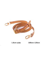 Bag Strap 100% Genuine Leather Strap for Designer Brand Shoulder Messenger Bag Strap Oxidation Cowhide Bag Accessory Parts