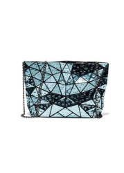 Women's Chain Handbag, Laser Folded PU Leather Handbag, Famous Geometric Design Shoulder Bag, Raindrop Carry Bag, 2020