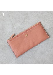 Women's Genuine Leather Long Wallet With Card Holder Fashion Clutch High Quality Zipper Bag