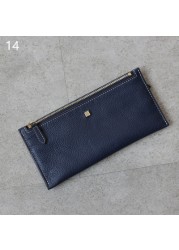 Women's Genuine Leather Long Wallet With Card Holder Fashion Clutch High Quality Zipper Bag