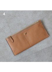 Women's Genuine Leather Long Wallet With Card Holder Fashion Clutch High Quality Zipper Bag