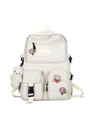 Kawaii Doll Girl School Bag Korean Version Casual Women Backpack Large Capacity Girls Backpacks All-match Woman Bag 2022