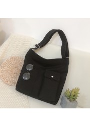 Women's Shopper Bag Simple Fashion Zipper Shoulder Bags Students Waterproof Large Capacity Tote Bags Brand Crossbody Bag