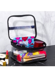 Bfuming Fashion Portable Makeup Bag for Women PVC Transparent Waterproof Large Capacity Travel Cosmetic Storage Bag