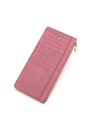 Simple Ultra-thin Coin Purse Ladies Leather Long Zip Wallet First Layer Cowhide Large Capacity Card Holder Wallet