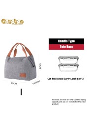 Thermal lunch bag for men and women gray Oxford cloth aluminum foil insulation multi-size shoulder bag waterproof camping bag