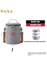 Thermal lunch bag for men and women gray Oxford cloth aluminum foil insulation multi-size shoulder bag waterproof camping bag