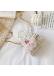 Korean Style Mini Handbags For Women Cute Bow Princess Tote Bag For Toddler Girls Party Shoulder Bag Gift