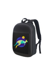 Smart APP Control Dynamic LED Display Advertising Backpack USB DIY LED City Walk Advertising 14'' Portable Backpack