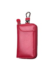 PU Leather Men Women Key Wallet Card Holder Car Housekeeper Coin Purse Keychain Zipper Key Bag With Key Rings