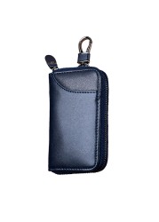 PU Leather Men Women Key Wallet Card Holder Car Housekeeper Coin Purse Keychain Zipper Key Bag With Key Rings