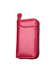 PU Leather Men Women Key Wallet Card Holder Car Housekeeper Coin Purse Keychain Zipper Key Bag With Key Rings