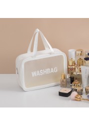 PVC transparent waterproof makeup bag for women large capacity travel portable scrub toilet makeup bag dressing storage bag