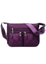 Nylon diagonal cross bag youth fashion casual version ladies large capacity shoulder bag waterproof solid color bag