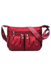 Nylon diagonal cross bag youth fashion casual version ladies large capacity shoulder bag waterproof solid color bag