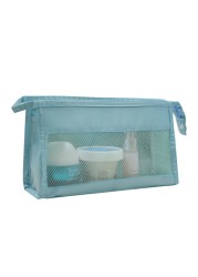 Travel Makeup Pouch Portable Simple Mesh Storage Bag Zipper Wash Hanging Organizer Fashion Large Unique