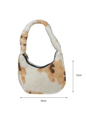 Women Shoulder Bags Soft Warm Plush Handbags Autumn Winter Fluffy All-Match Phone Evening Bags Ladies Top-Handle Bag