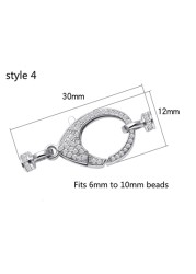 Silver 925 plated platinum inlaid pearl bracelet necklace multi-row double row connection buckle DIY jewelry accessories