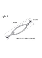 Silver 925 plated platinum inlaid pearl bracelet necklace multi-row double row connection buckle DIY jewelry accessories