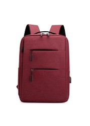 السفر Bookbag الرجال الأعمال سعة كبيرة على ظهره حقيبة مدرسية عادية موضة متعددة الوظائف USB شحن المراهقين حقيبة لابتوب