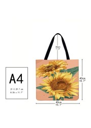 Practical Linen Square Shopping Bag Casual Ladies Daily Shopping Bag Large Capacity Storage Household Handbags