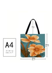 Practical Linen Square Shopping Bag Casual Ladies Daily Shopping Bag Large Capacity Storage Household Handbags