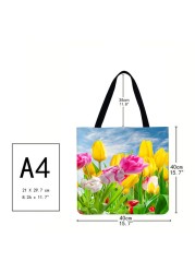 Practical Linen Square Shopping Bag Casual Ladies Daily Shopping Bag Large Capacity Storage Household Handbags