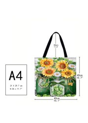 Practical Linen Square Shopping Bag Casual Ladies Daily Shopping Bag Large Capacity Storage Household Handbags