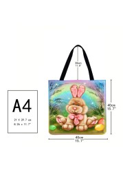 Fashionable Ladies Hamster Shoulder Shopping Bag Linen Printing Pattern Eco-friendly Tote Large Capacity Handbags