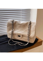 New Fashion 2022 Women Handbag Retro PU Leather Chain Shoulder Bags Large Capacity Casual Bags Designer Style For Girls