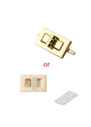 THINKTHENDO New Popular Metal Rectangle Clasp Turn Lock Twist Lock DIY Handbag Bag Wallet Hardware