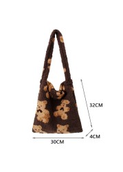 Vintage Women Soft Warm Plush Handbag Cute Girls Autumn Winter Fluffy All-Match Phone Buckets Bag for Women