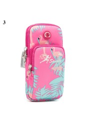 Mobile Phone Arm Bag Flamingo Flower Print Outdoor Sports Running Armband Handbag Holder Bag Gym Pouch for iPhone 12 11 Pro Max