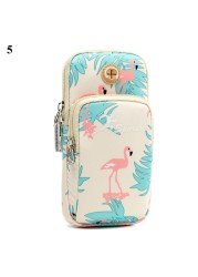 Mobile Phone Arm Bag Flamingo Flower Print Outdoor Sports Running Armband Handbag Holder Bag Gym Pouch for iPhone 12 11 Pro Max