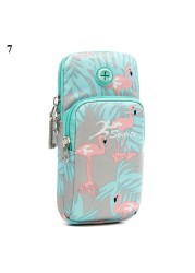 Mobile Phone Arm Bag Flamingo Flower Print Outdoor Sports Running Armband Handbag Holder Bag Gym Pouch for iPhone 12 11 Pro Max