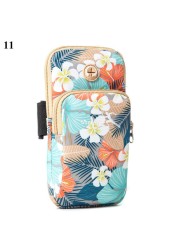 Mobile Phone Arm Bag Flamingo Flower Print Outdoor Sports Running Armband Handbag Holder Bag Gym Pouch for iPhone 12 11 Pro Max