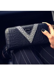 Women's Wallet Crocodile Pattern Purse Female Long Wallet Coin Purse Fashion Zipper Bag for Women Card Holders Clutch Money Bag