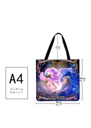 Casual Ladies Tote Bag Constellation Printed Pattern Design Travel Large Capacity Linen Female Exquisite Shopping Bag