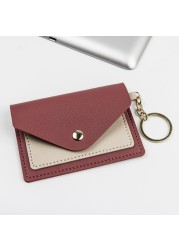 Korean version card holder cute student candy color ultra-thin wallet multiple ID card holders keychain package small wallet purse