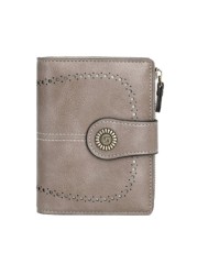 Pu Leather Wallet Women Short Zipper Wallets Retro Small Coin Purse Money Bag Wallet For Female Card Holder