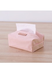 Cotton Canvas Simple Tissue Box Living Room Pumping Tissue Box Car Towel Napkin Paper Holder Pouch Chic Table Home Decor