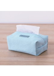 Cotton Canvas Simple Tissue Box Living Room Pumping Tissue Box Car Towel Napkin Paper Holder Pouch Chic Table Home Decor