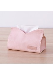 Cotton Canvas Simple Tissue Box Living Room Pumping Tissue Box Car Towel Napkin Paper Holder Pouch Chic Table Home Decor